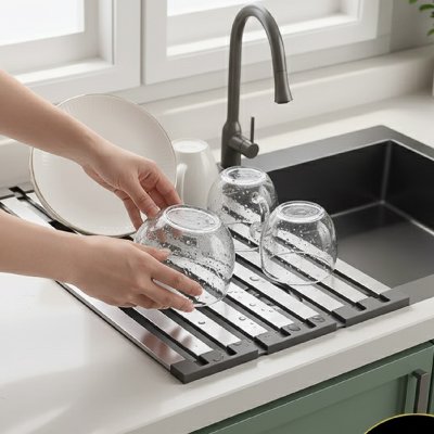 Egouttoir vaisselle modèle rétractable