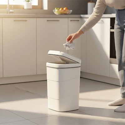 Poubelle de cuisine indicateur lumineux discret