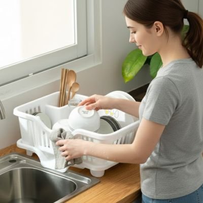 Egouttoir vaisselle blanc