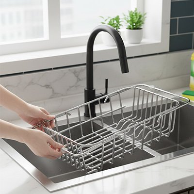 égouttoir vaisselle inox en acier inoxydable