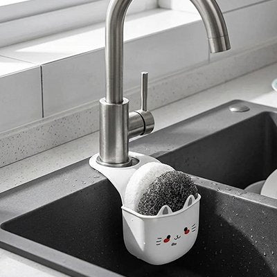 Porte éponge chaton suspendu robinet