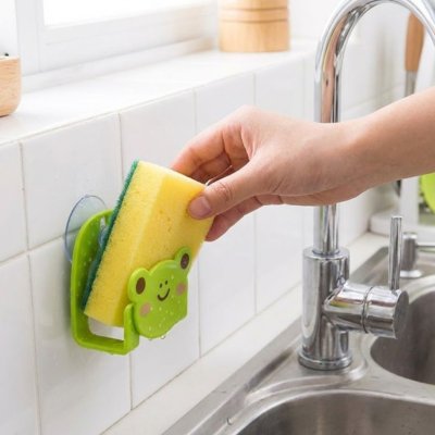 Porte éponge mini chaton ventouse fixe au mur