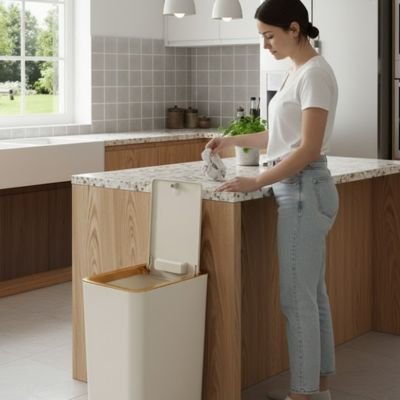 Poubelle de cuisine design épuré 