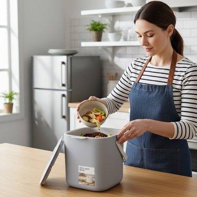 Poubelle de tri cuisine double compartiment