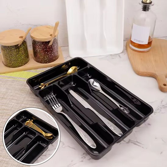 Range couverts pour tiroir noir